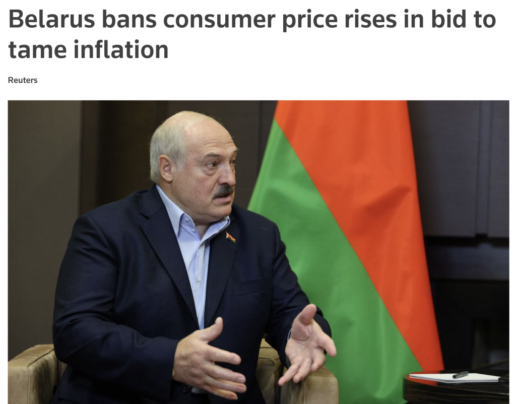 Belarus bans price increases