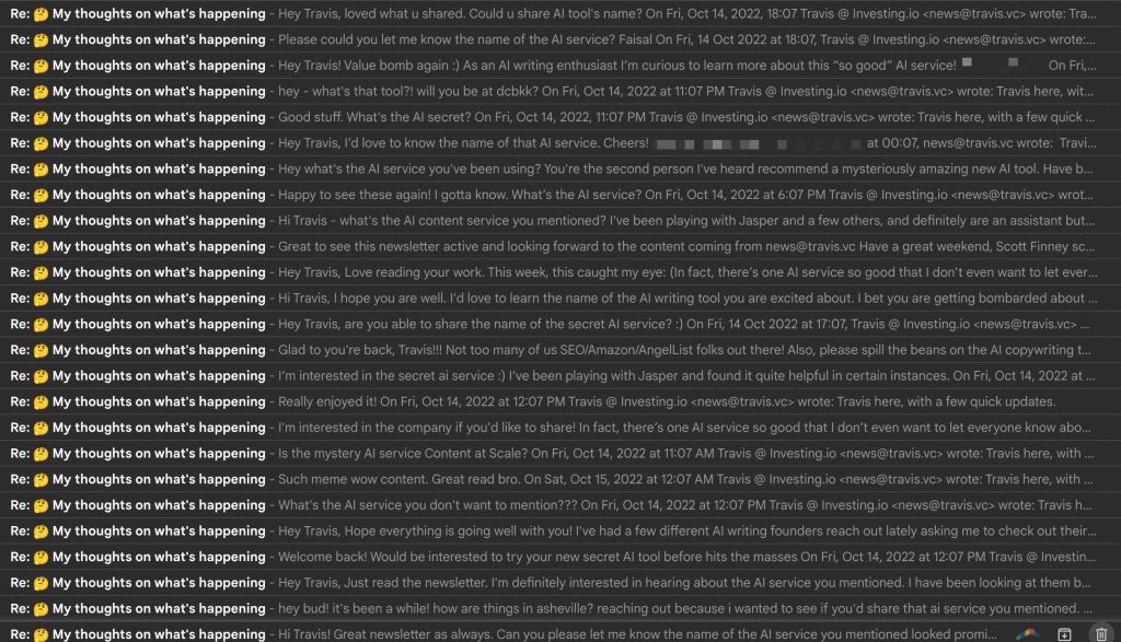 Reponses to newsletter